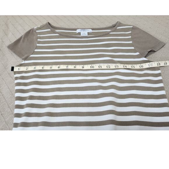 Liz Claiborne Short Sleeved Brown and White T-shirt Women's Size Small - Picture 6 of 14